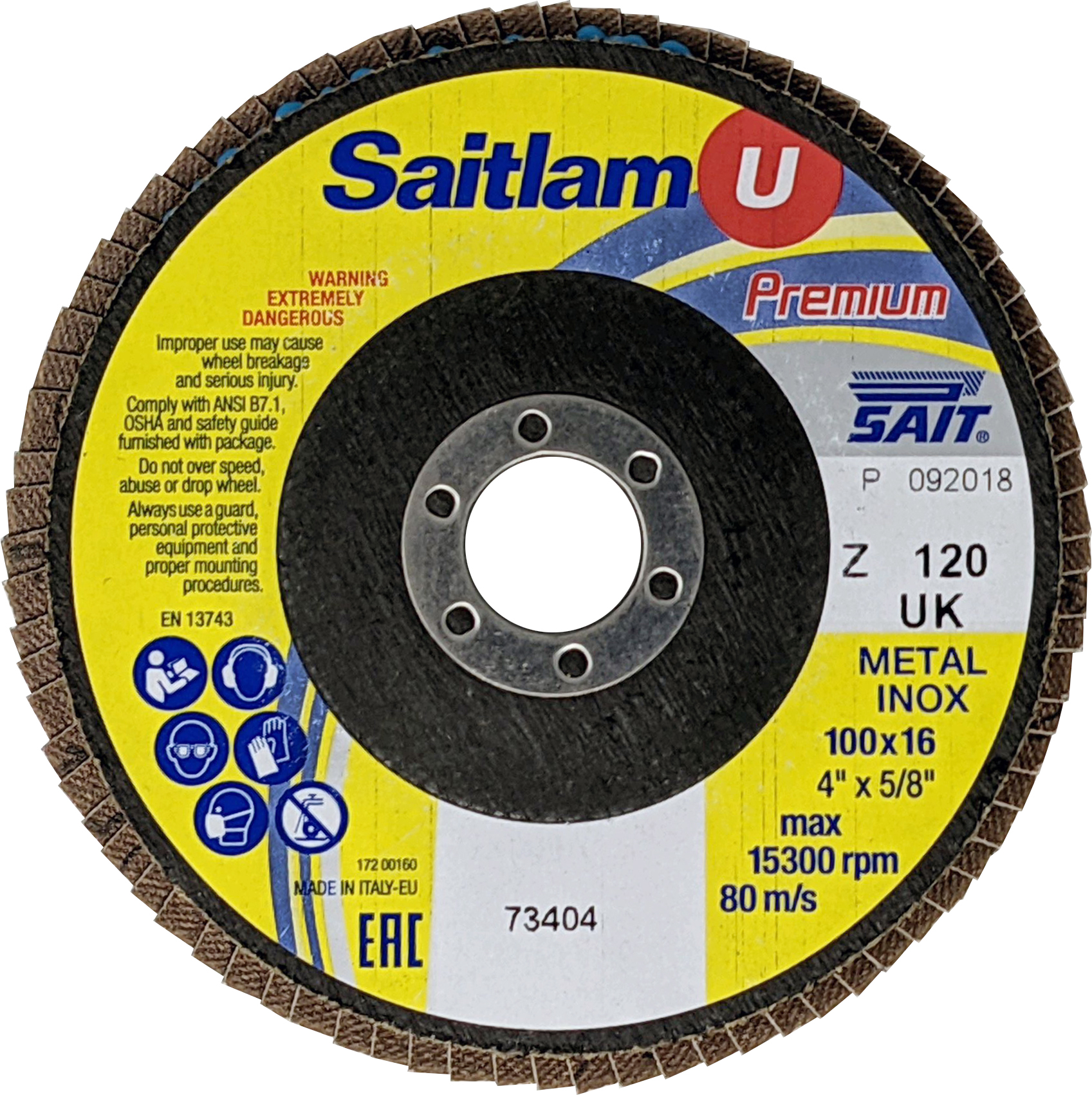 SAITLAM UK 4 X 5/8 Z 40X - Flap Discs